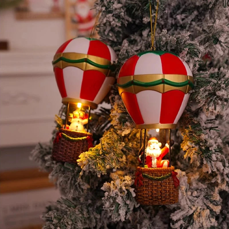 Wolfram Heißluftballon Ornament - Harz mit LED-Beleuchtung, Weihnachtsmotiv 2