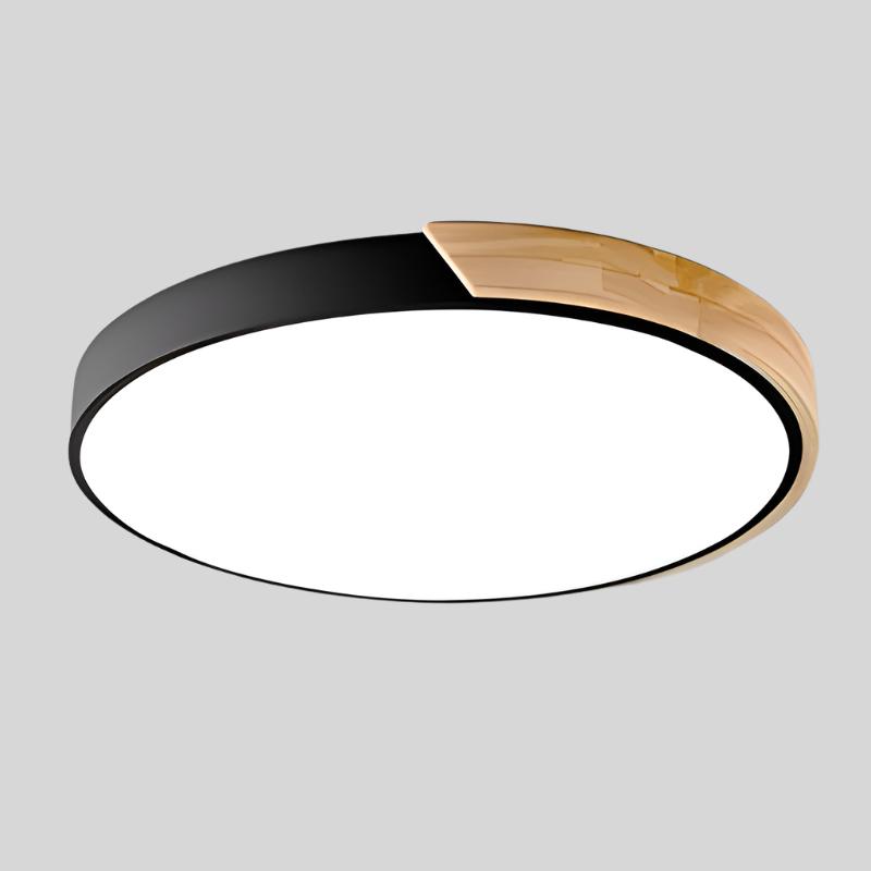 NordHalo™ - LED Deckenleuchte - Rundes Design - Holz Optik Deckenlampe