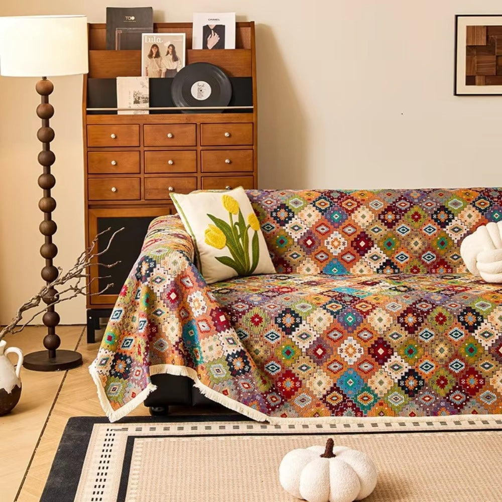 Zahara Sofabezug - Geometrisches Mikrofaserdesign, Boho-Stil 2