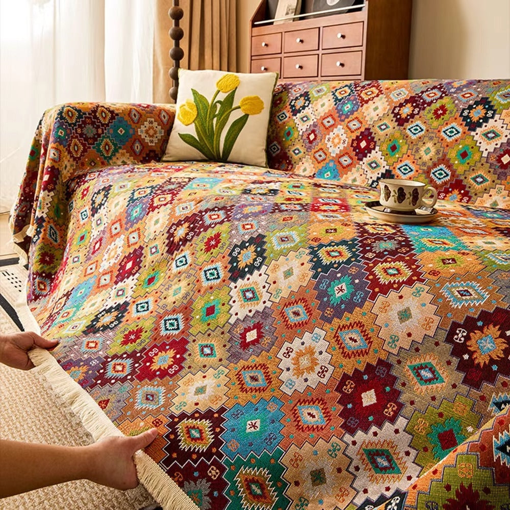 Zahara Sofabezug - Geometrisches Mikrofaserdesign, Boho-Stil 3