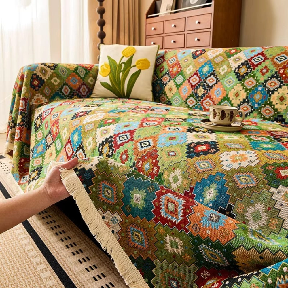 Zahara Sofabezug - Geometrisches Mikrofaserdesign, Boho-Stil 4