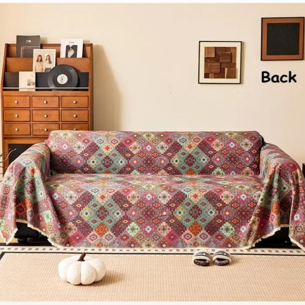 Zahara Sofabezug - Geometrisches Mikrofaserdesign, Boho-Stil 7