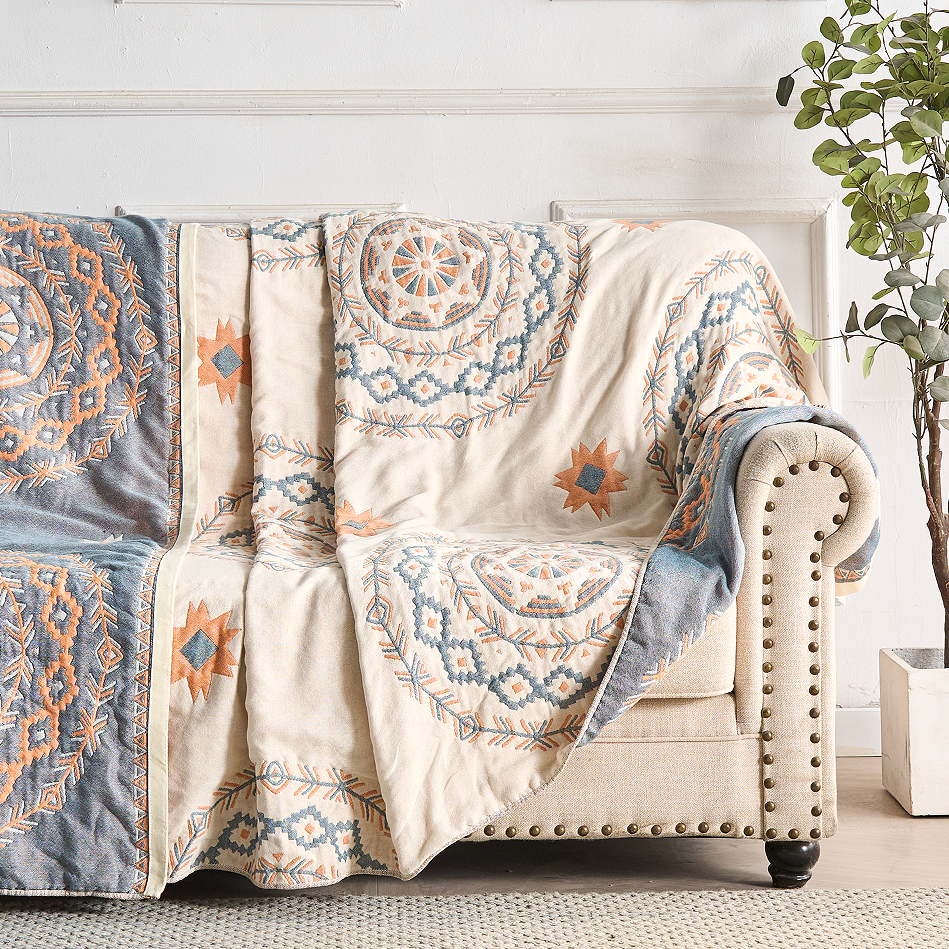 MandalaBlanket™ - Baumwoll Decke - Boho Stil - Mandala Muster Design