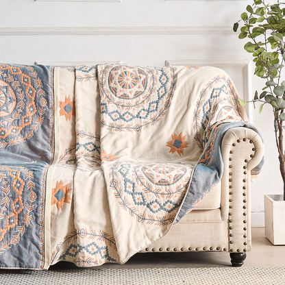 MandalaBlanket™ - Baumwoll Decke - Boho Stil - Mandala Muster Design