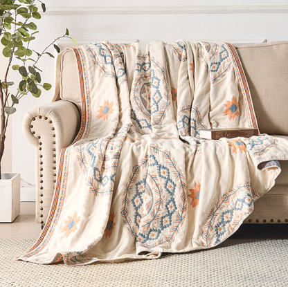 MandalaBlanket™ - Baumwoll Decke - Boho Stil - Mandala Muster Design