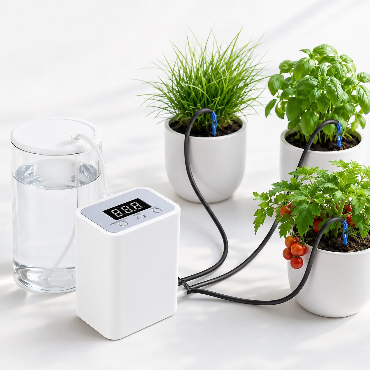 AquaSmart Bewässerungssystem - Automatische Pflanzenpflege, USB Wiederaufladbar