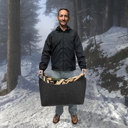 FireNest™ – Filz-Kaminholzkorb – Faltbar & Formstabil