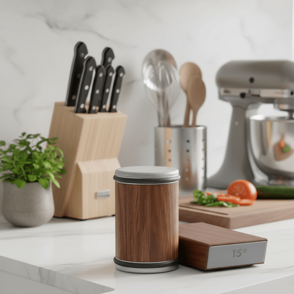 EdgeRoll™ - Rollender Messerschärfer - Präzises Design - Modernes Küchenzubehör