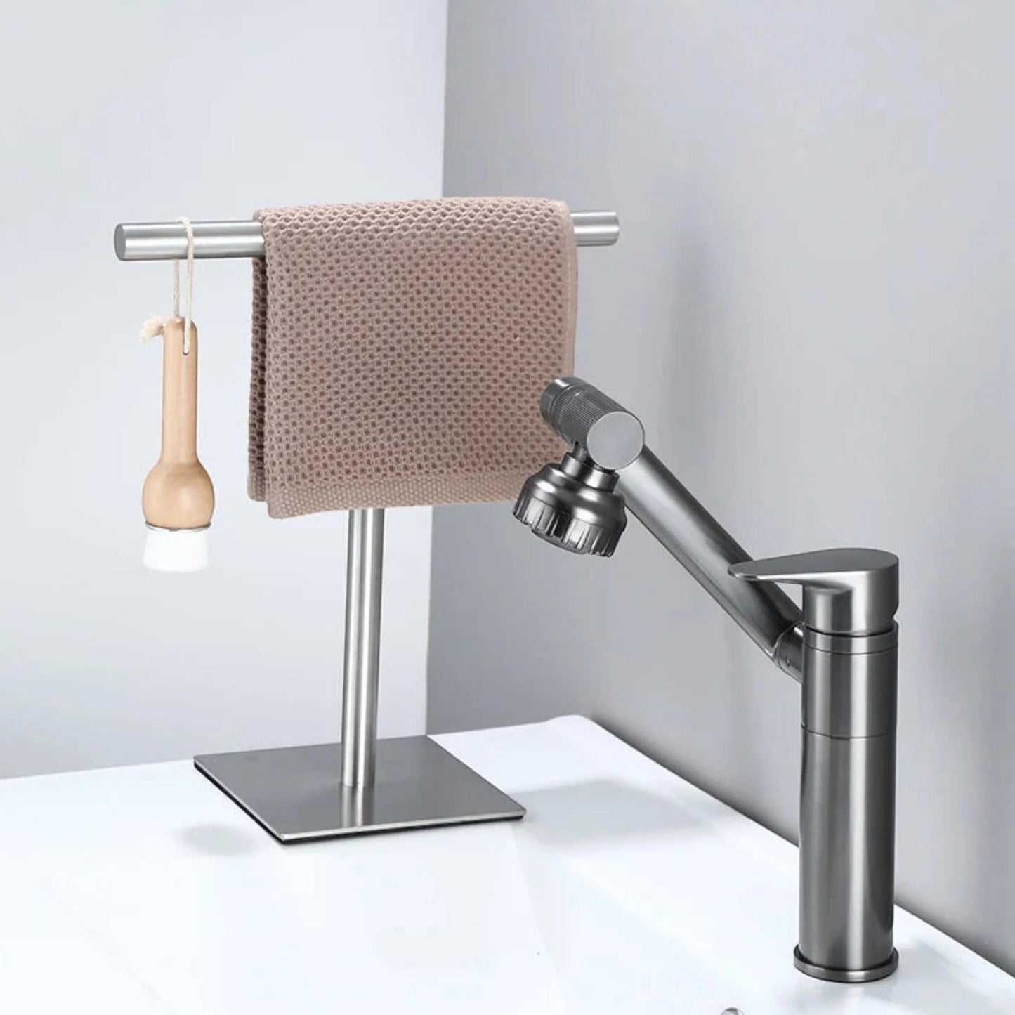TowelArc™ - Handtuchhalter für Waschtisch - Freistehendes Design - Badezimmer Handtuchständer