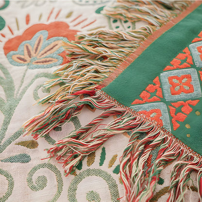 AutumnBlanket™ - Baumwoll Decke - Boho Stil - Wendbares Blumen Design