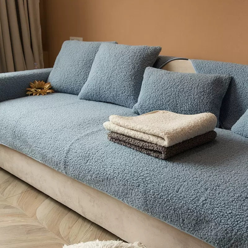 CozyHaven™ - Teddy Sherpa Sofaüberwurf - Weicher Stil - Rutschfester Sofaschutz
