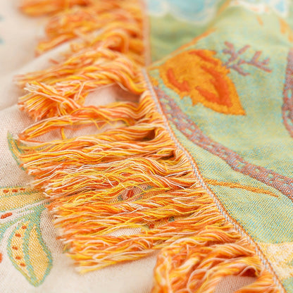 FloralBlanket™ - Baumwoll Decke - Boho Stil - Geblümtes Jacquard Design