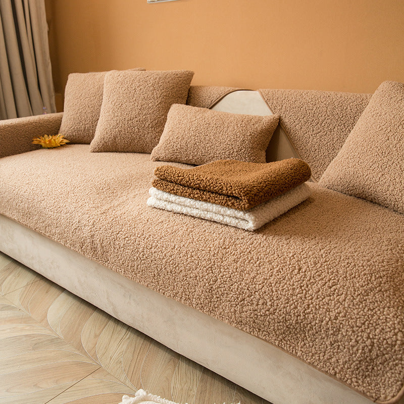 CozyHaven™ - Teddy Sherpa Sofaüberwurf - Weicher Stil - Rutschfester Sofaschutz