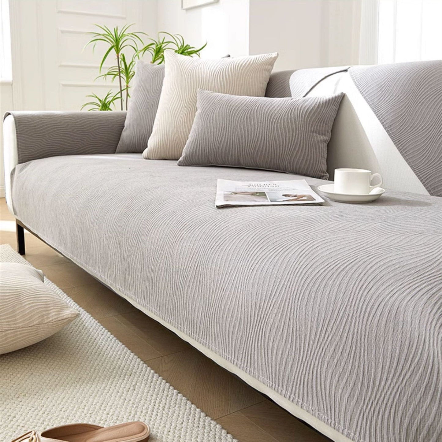 VelourNest™ - Chenille Sofaüberwurf - Moderner Stil - Rutschfester Sofaschutz