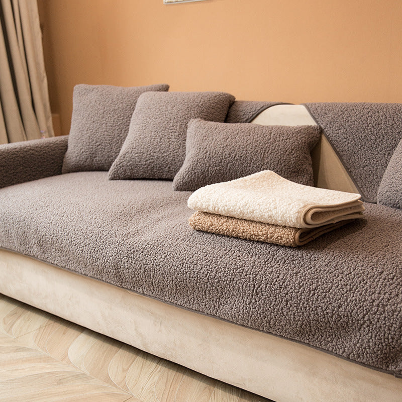 CozyHaven™ - Teddy Sherpa Sofaüberwurf - Weicher Stil - Rutschfester Sofaschutz