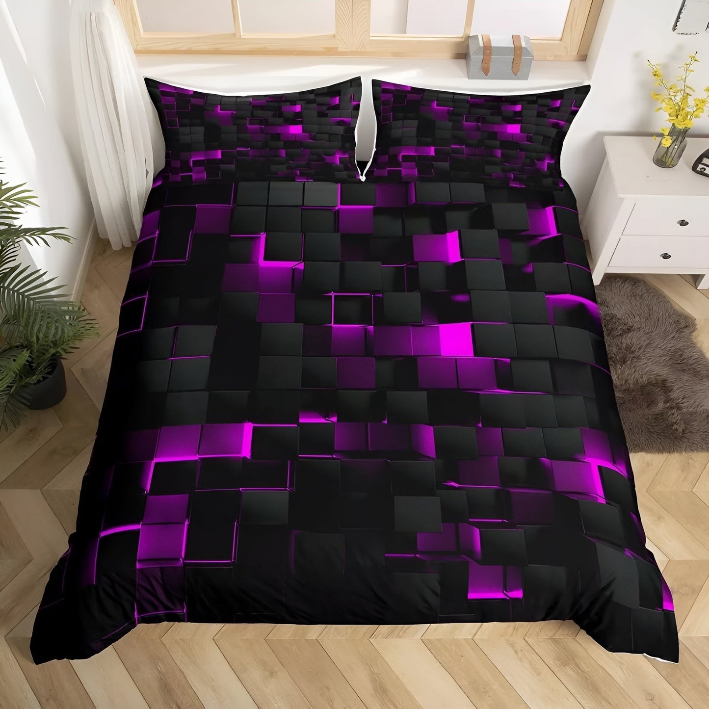 NeoGrid™ - Bettwäsche Set - Geometrisches Design - Modernes Schlafzimmer Set