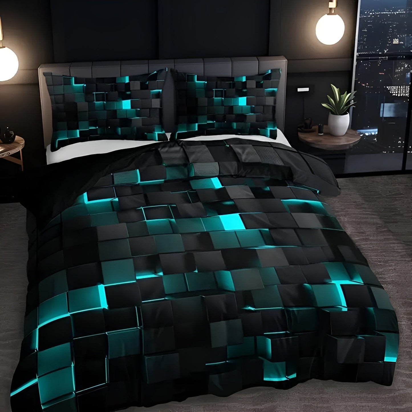 NeoGrid™ - Bettwäsche Set - Geometrisches Design - Modernes Schlafzimmer Set