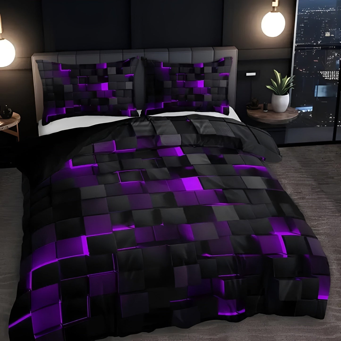 NeoGrid™ - Bettwäsche Set - Geometrisches Design - Modernes Schlafzimmer Set