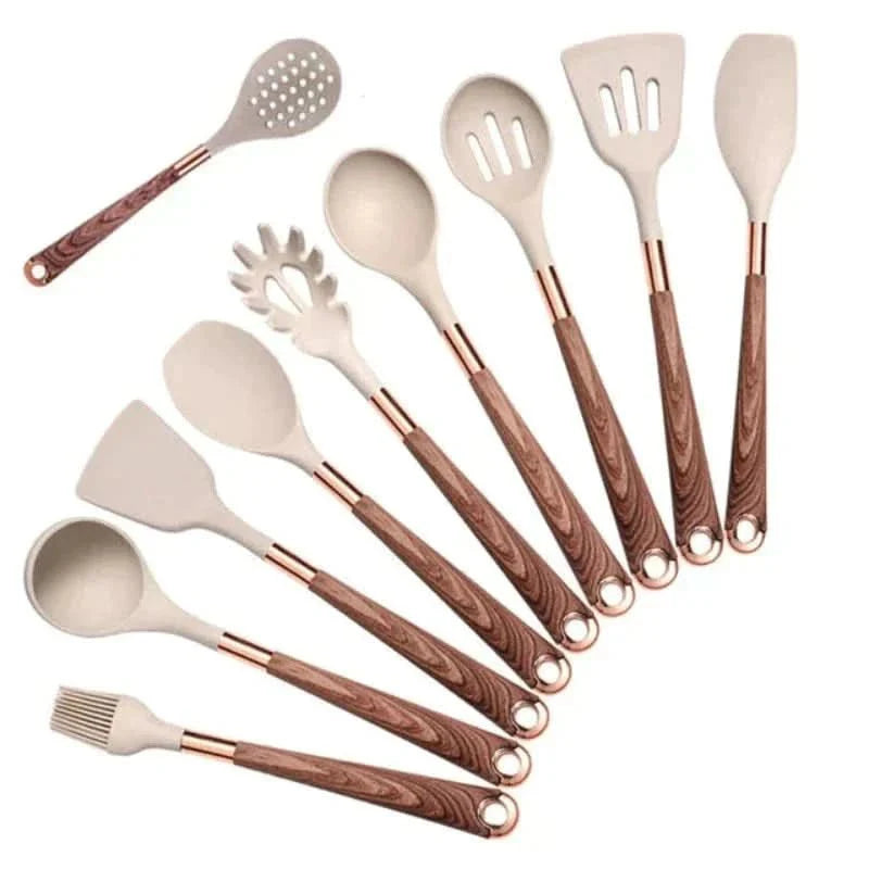 CookCraft™ - Silikon Küchenutensilien Set - Modern Stil - 10-teiliges Kochset