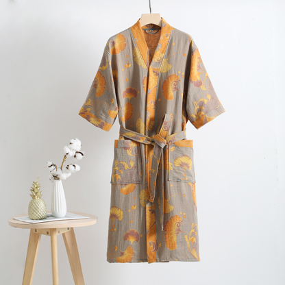 Bamboo Bademantel - 100% Baumwolle, Weich und Atmungsaktiv, Unisex