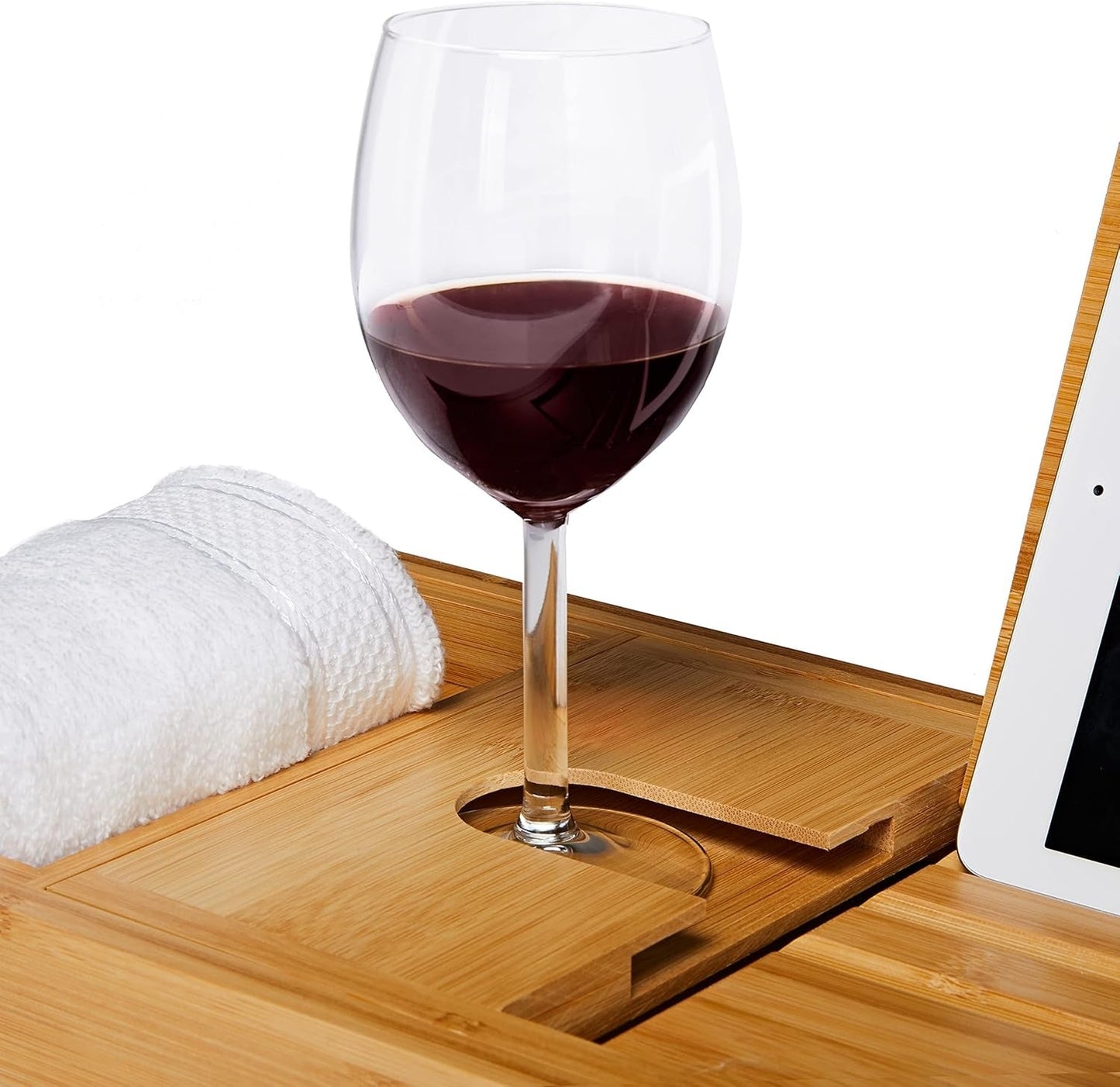 BambooSerenity™ - Bambus Badewannenablage - Verstellbares Design - Spa Badewannen Tablett