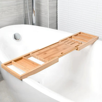 BambooSerenity™ - Bambus Badewannenablage - Verstellbares Design - Spa Badewannen Tablett