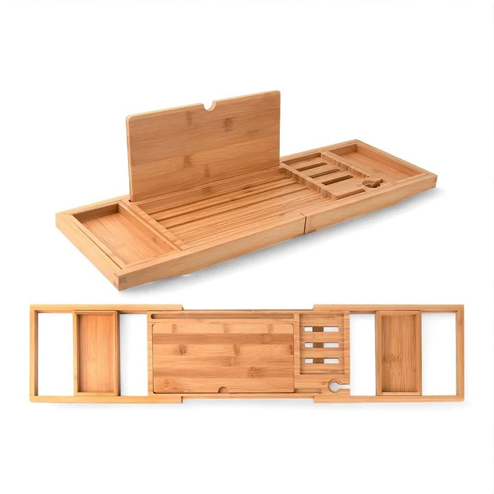 BambooSerenity™ - Bambus Badewannenablage - Verstellbares Design - Spa Badewannen Tablett