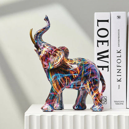 ColorTusks™ Deko Elefant – Graffiti Kunstfigur – Moderne Wohn Deko
