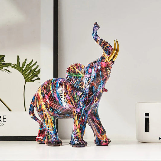 ColorTusks™ Deko Elefant – Graffiti Kunstfigur – Moderne Wohn Deko