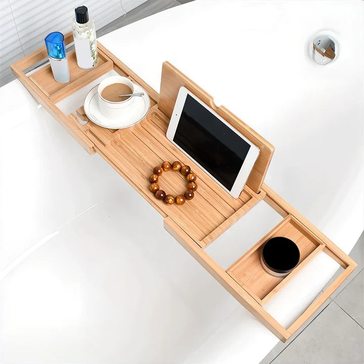 BambooSerenity™ - Bambus Badewannenablage - Verstellbares Design - Spa Badewannen Tablett