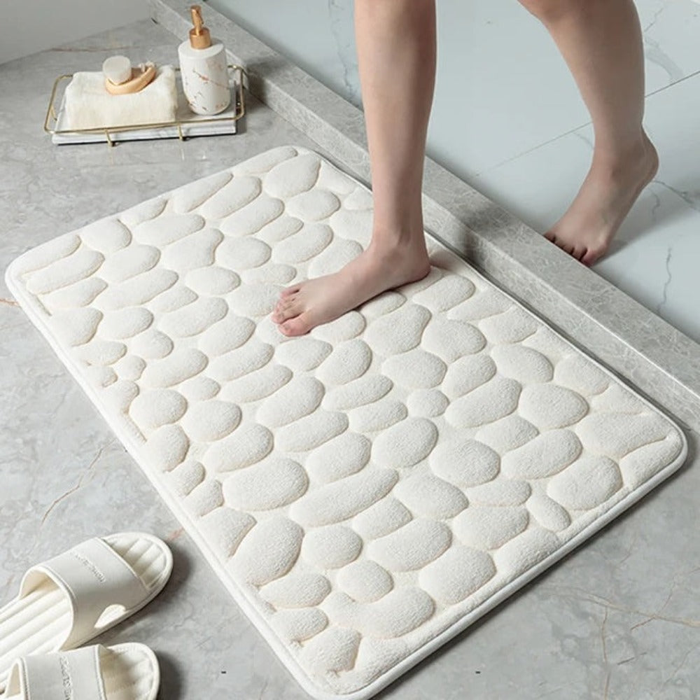 PebbleNest™ - Badematte Badezimmer - Kiesel Stil - Schnell Trocknend
