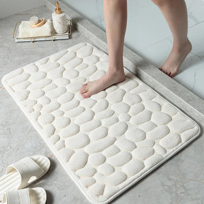 PebbleNest™ - Badematte Badezimmer - Kiesel Stil - Schnell Trocknend