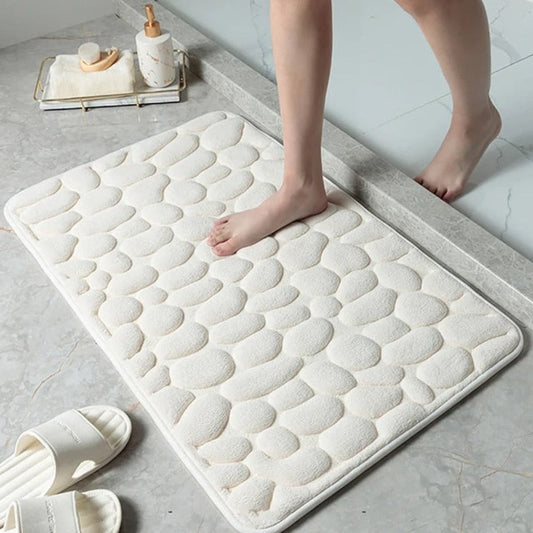 PebbleNest™ - Badematte Badezimmer - Kiesel Stil - Schnell Trocknend
