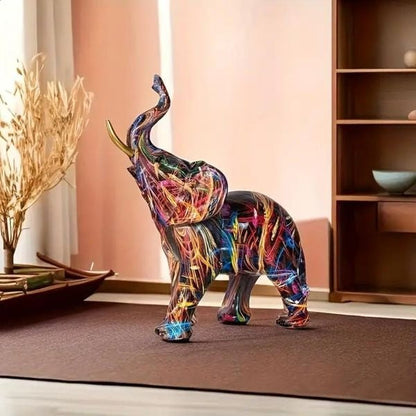 ColorTusks™ Deko Elefant – Graffiti Kunstfigur – Moderne Wohn Deko