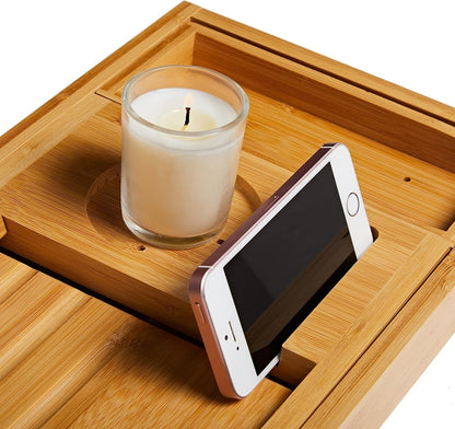 BambooSerenity™ - Bambus Badewannenablage - Verstellbares Design - Spa Badewannen Tablett
