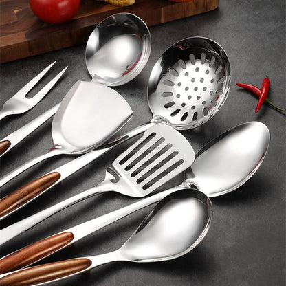 SteelChef™ - Edelstahl Küchenutensilien Set - Modern Stil - Premium Kochwerkzeug Set