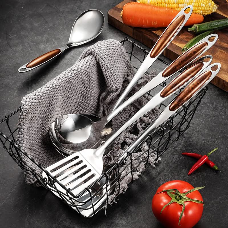 SteelChef™ - Edelstahl Küchenutensilien Set - Modern Stil - Premium Kochwerkzeug Set
