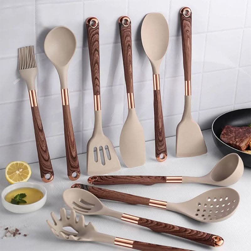 CookCraft™ - Silikon Küchenutensilien Set - Modern Stil - 10-teiliges Kochset