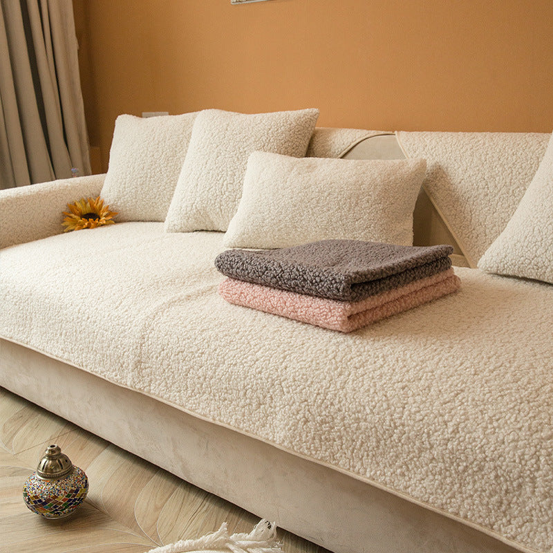 CozyHaven™ - Teddy Sherpa Sofaüberwurf - Weicher Stil - Rutschfester Sofaschutz