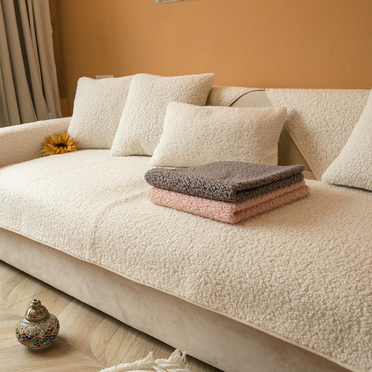 CozyHaven™ - Teddy Sherpa Sofaüberwurf - Weicher Stil - Rutschfester Sofaschutz