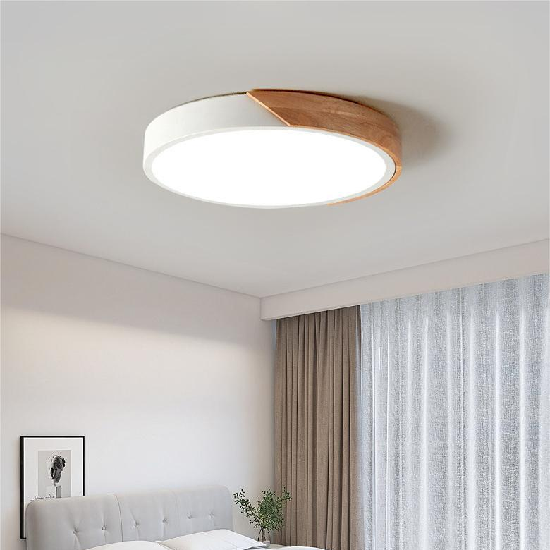 NordHalo™ - LED Deckenleuchte - Rundes Design - Holz Optik Deckenlampe