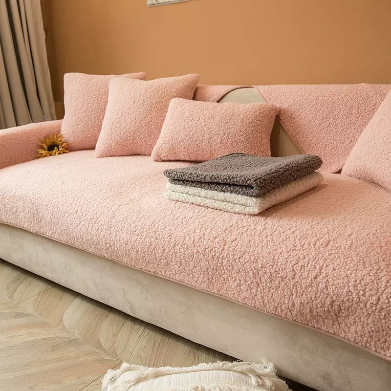 CozyHaven™ - Teddy Sherpa Sofaüberwurf - Weicher Stil - Rutschfester Sofaschutz